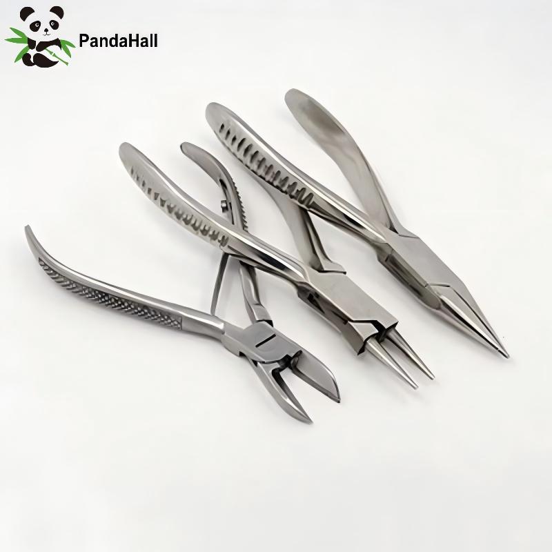 Jewelry Making Needle Nose Pliers - PandaHall 3pcs/set Tang Potong Samping Baja