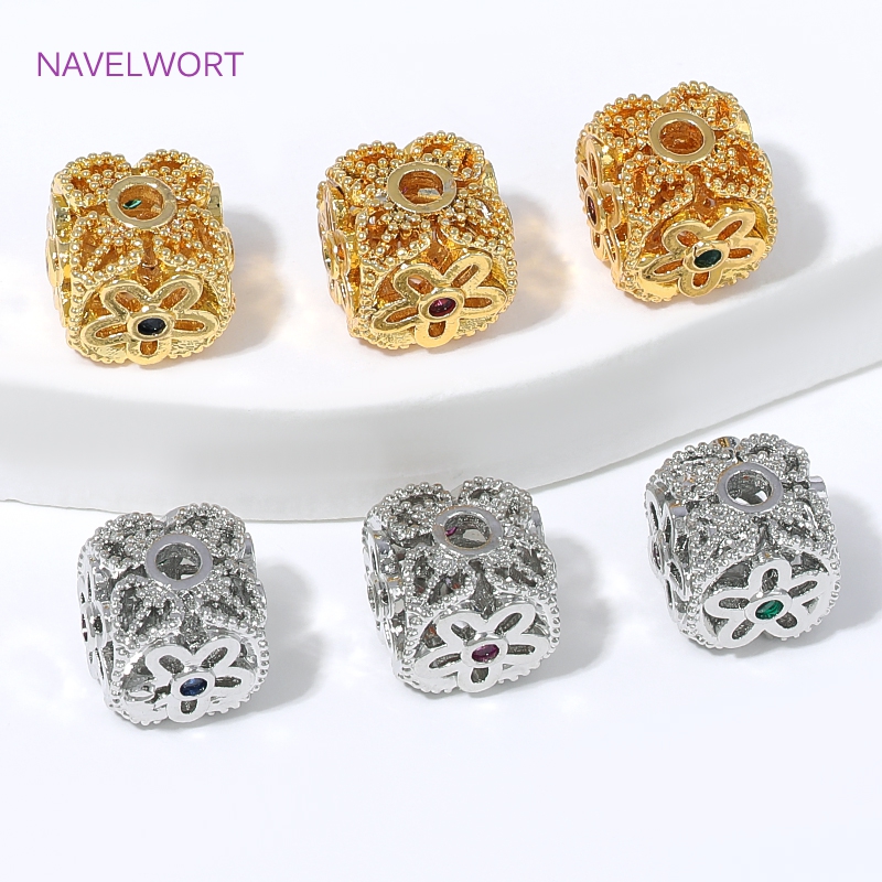 Jewelry Making Items - Manik-manik Spacer Berlapis Emas 18K, Manik-manik