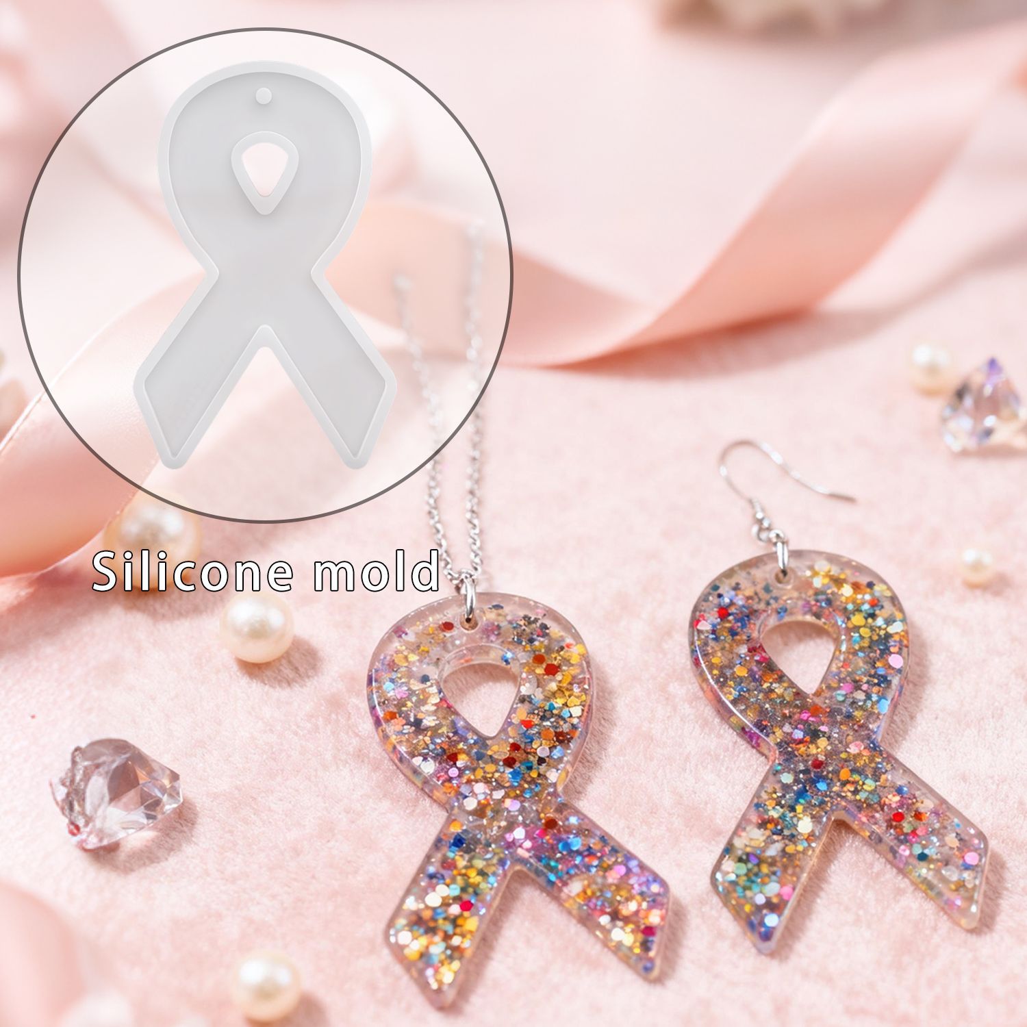 Resin Mold Jewelry - Cetakan Resin Anting Pita DIY, Cetakan