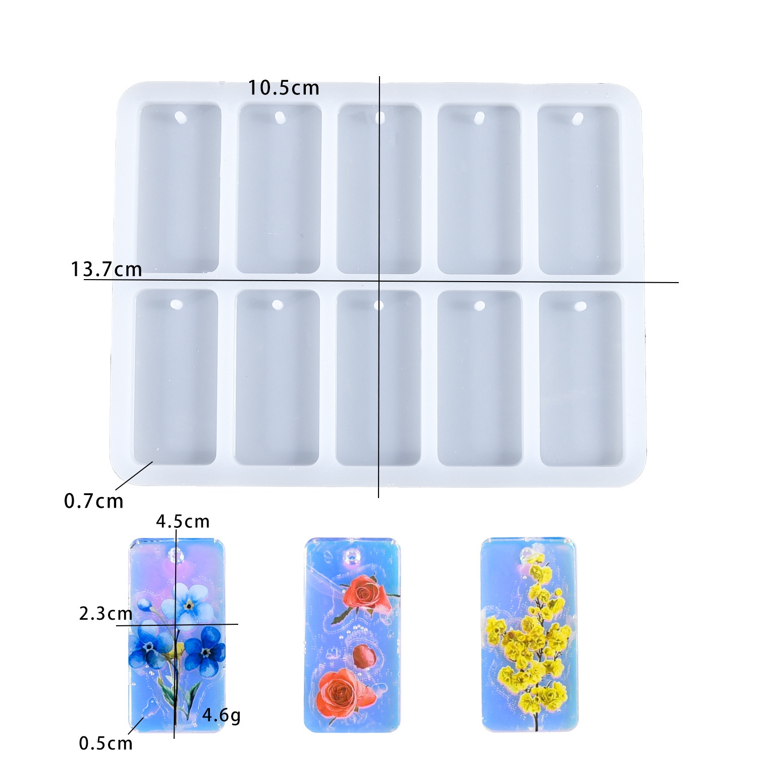 Resin Mold Jewelry - Cetakan resin epoksi DIY 10 lubang