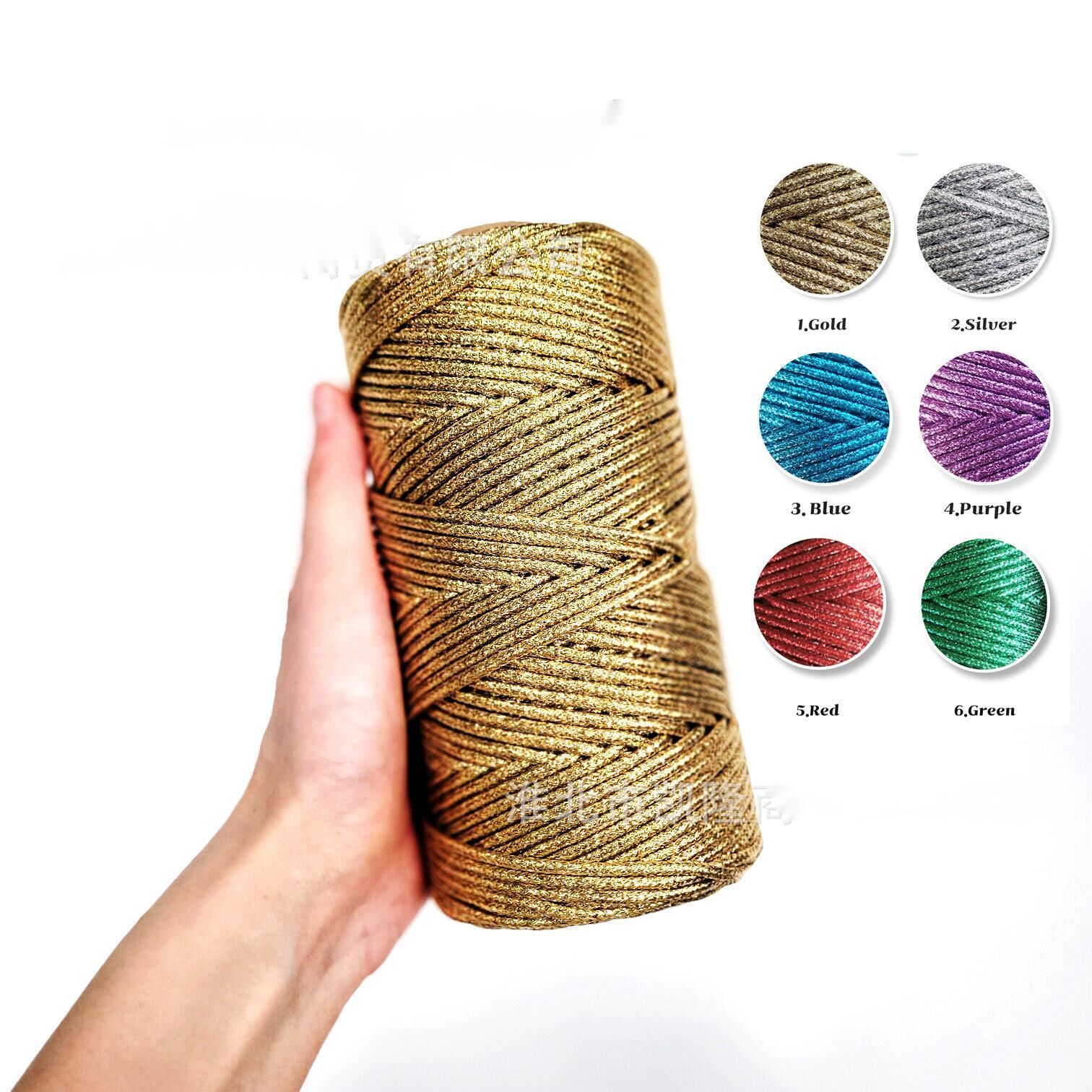 Jewelry Making Gold Wire - Tali Kepang Metalik Mengkilap 3Mm X