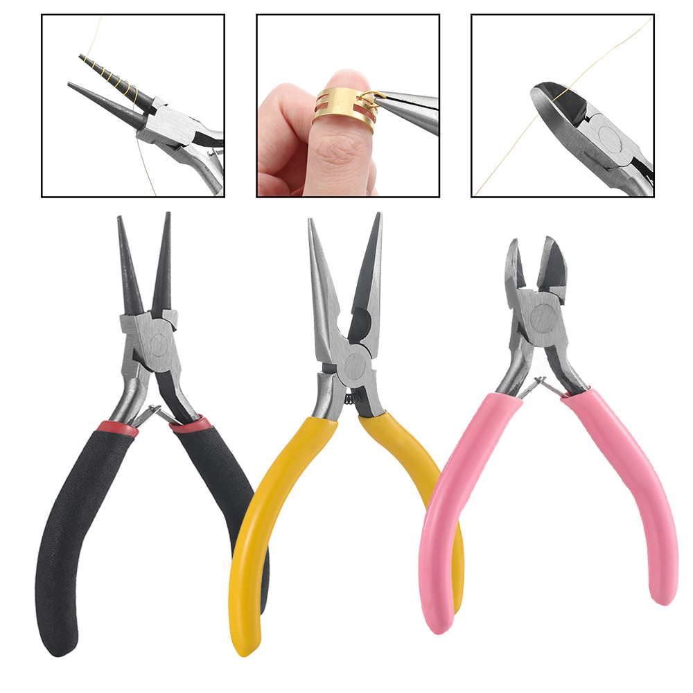 Jewelry Making Needle Nose Pliers - 3 buah/Set 3 gaya tang perhiasan