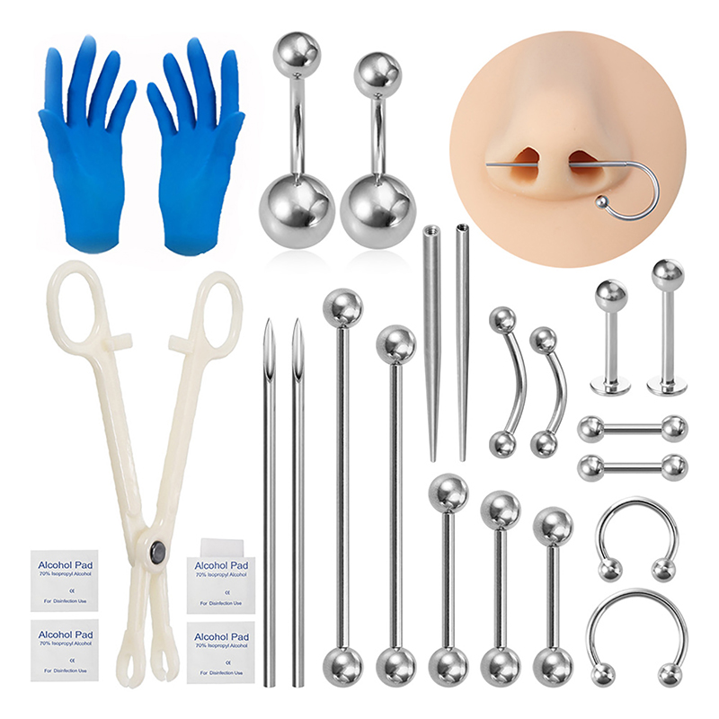 Jewelry Making Needle Nose Pliers - Kit tindik tubuh jarum lancip berulir,