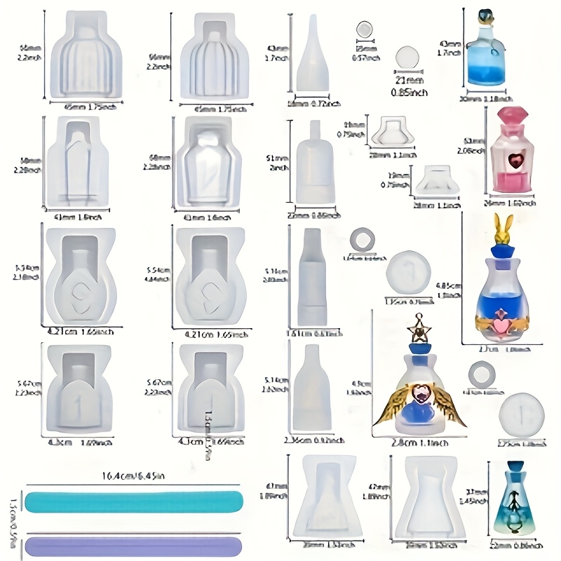 Satu Set 5 Cetakan Silikon Res - Resin Mold Jewelry ulasan dan harga