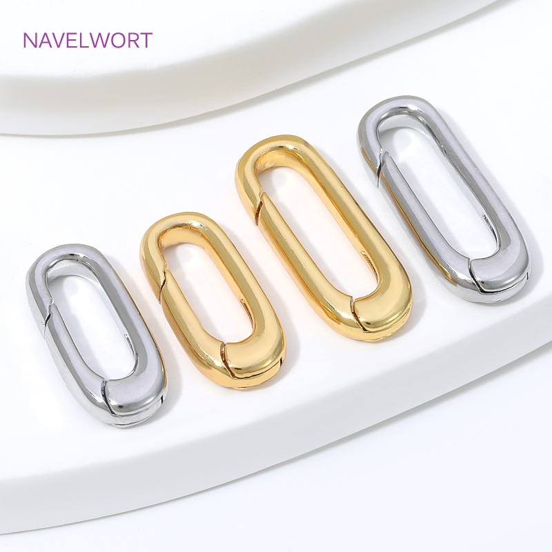 1/2/4Pcs Penjepit Oval Berlapi - Jewelry Making Items ulasan dan harga