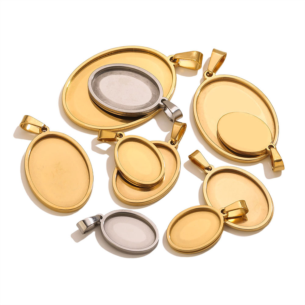 5PCS Liontin Oval Berlapis Ema - Jewelry Making Materials Wholesale ulasan dan harga