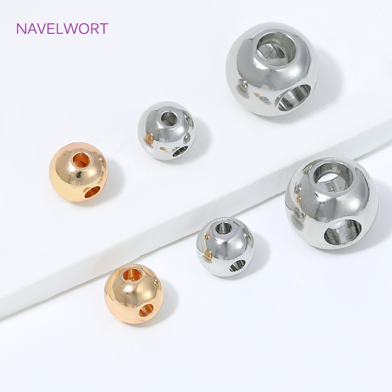 Manik-manik Spacer Bulat 4 Lub - Jewelry Making Items ulasan dan harga